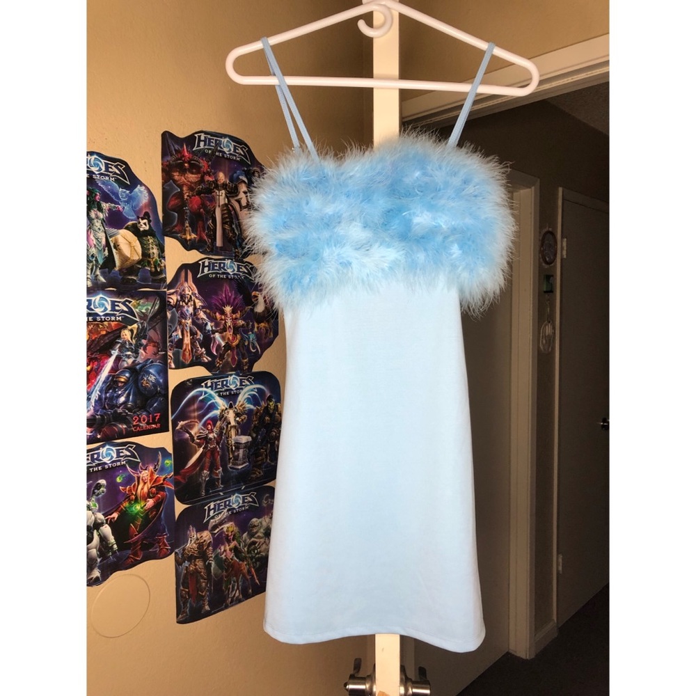 Sugar Thrillz Dolls Kill Feather Mini Dress Size Small